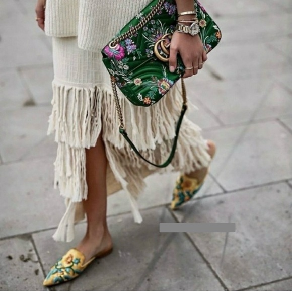 RARE Zara blogger favorite fringe boho cream dress - Picture 2 of 10
